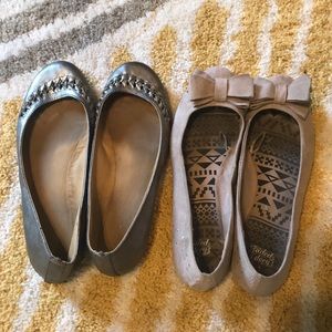 Flats Bundle!!! Silver Metallic and Tan Flats Shoe